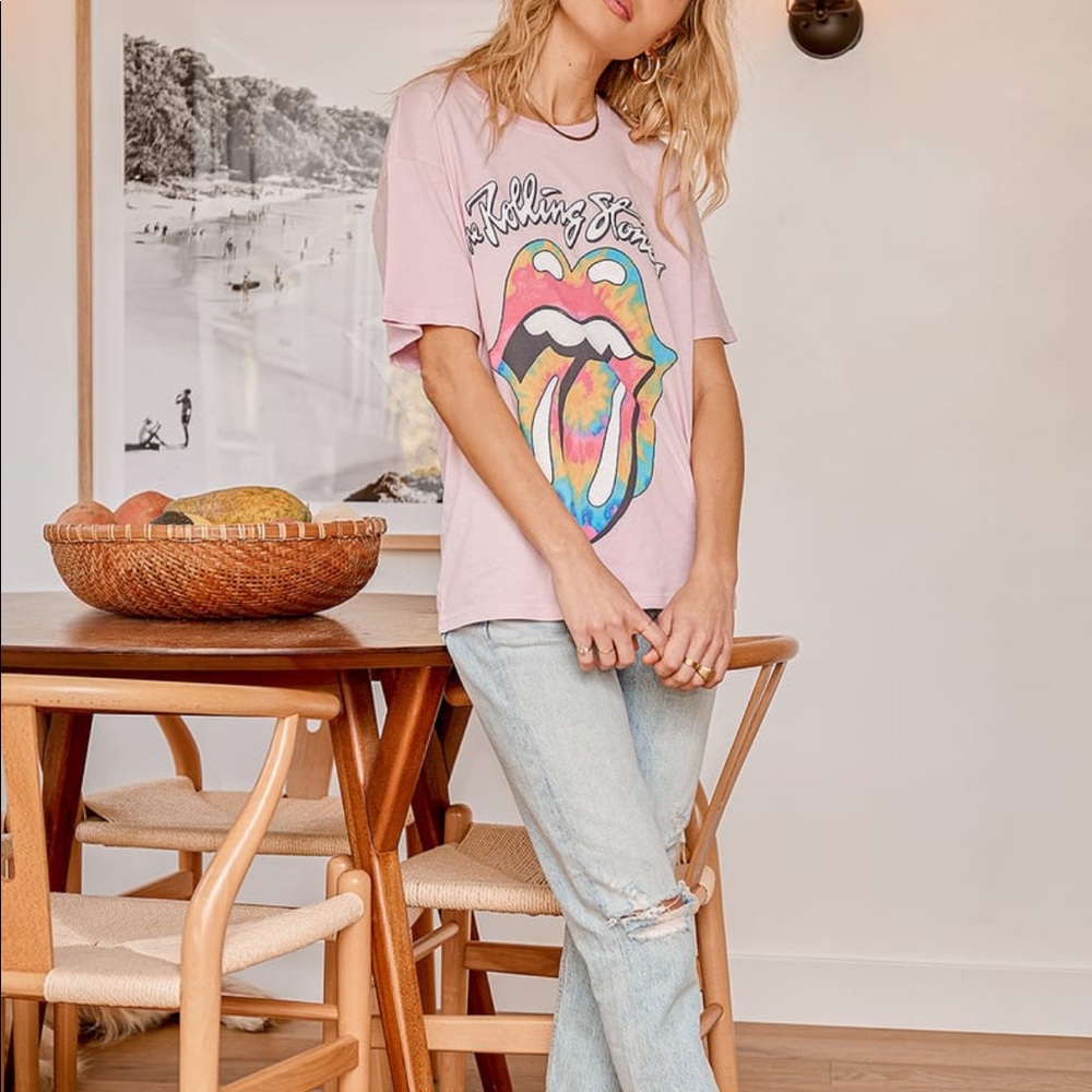 Daydreamer Free People Rolling Stones Tie Dye Tee - Picture 2 of 7